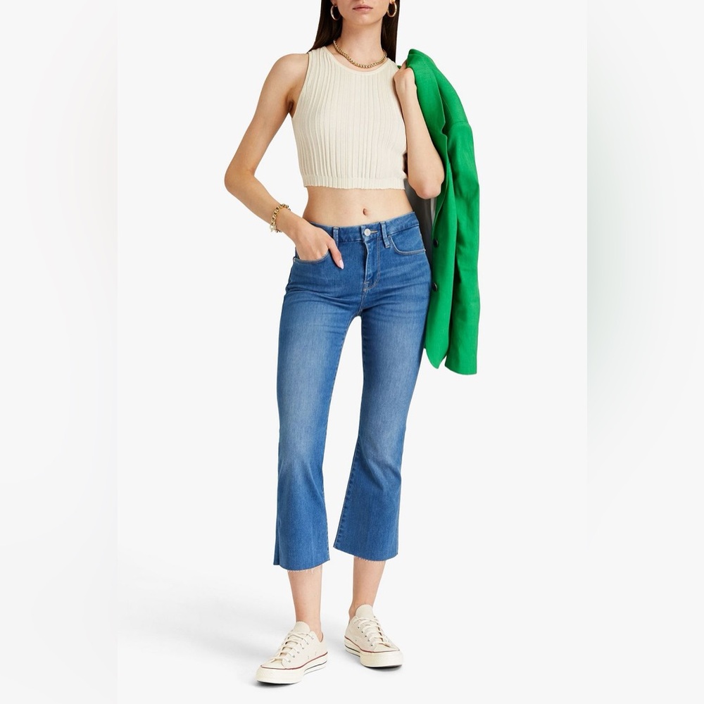 FRAME Denim Jeans Le Crop Mini boot Bootcut Raw hem Size 32